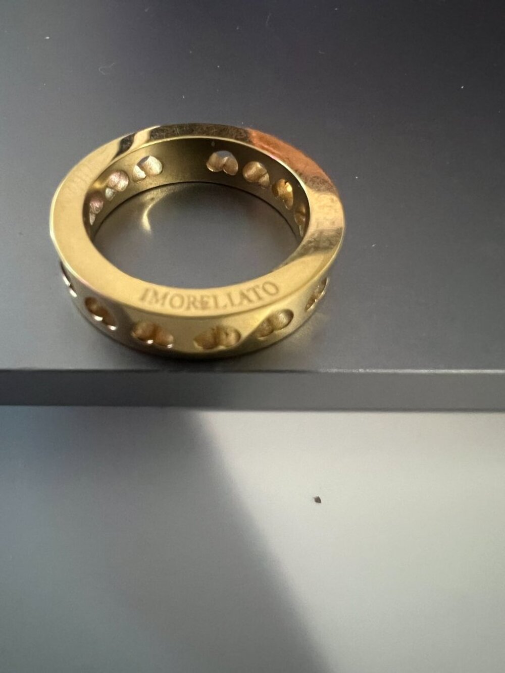 Morellato anello SS gold plated band with a tiny diamond - Picture 7 of 8